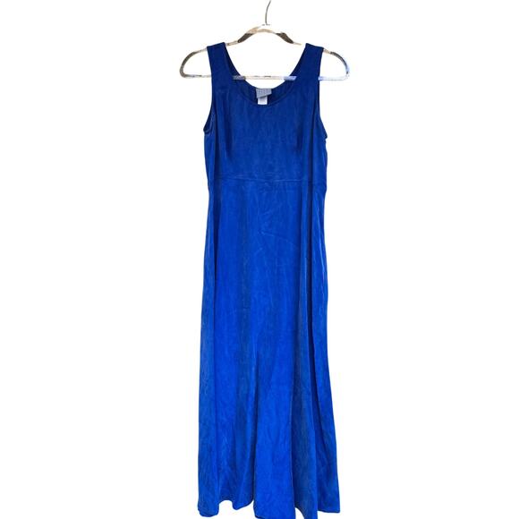 Vintage Rabbit Rabbit Rabbit Designs  Blue Maxi Slip Dress & Jacket Set Size 8 - Picture 2 of 6